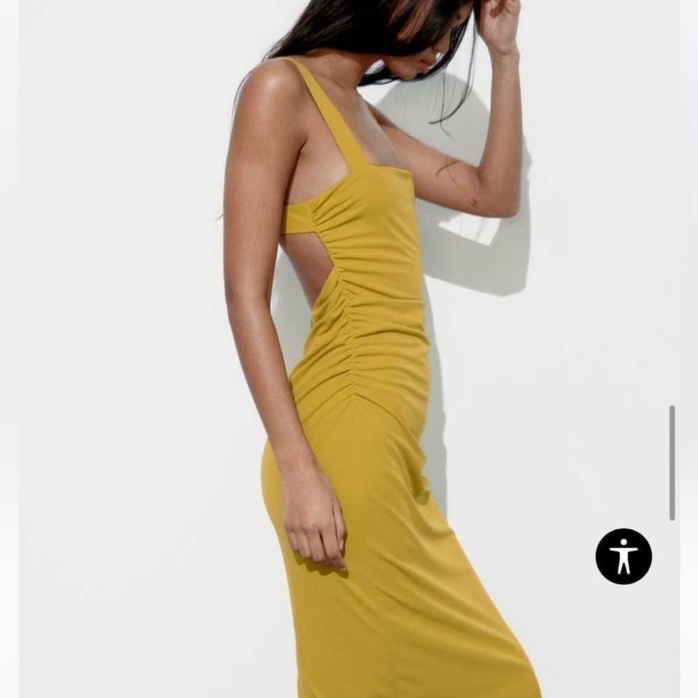 Zara NWT draped open back dress